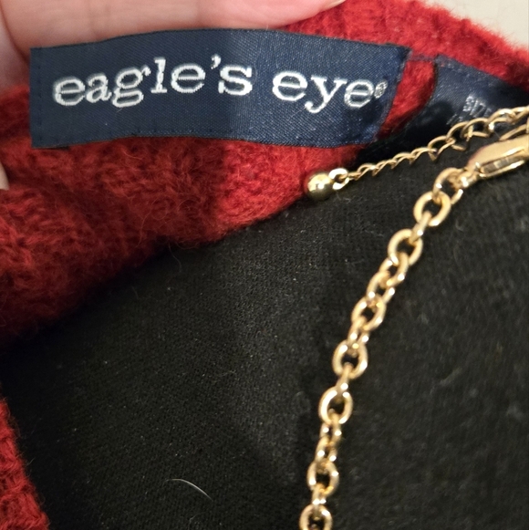 Vintage Eagles Eye Red Cable Knit Sweater - Picture 4 of 7
